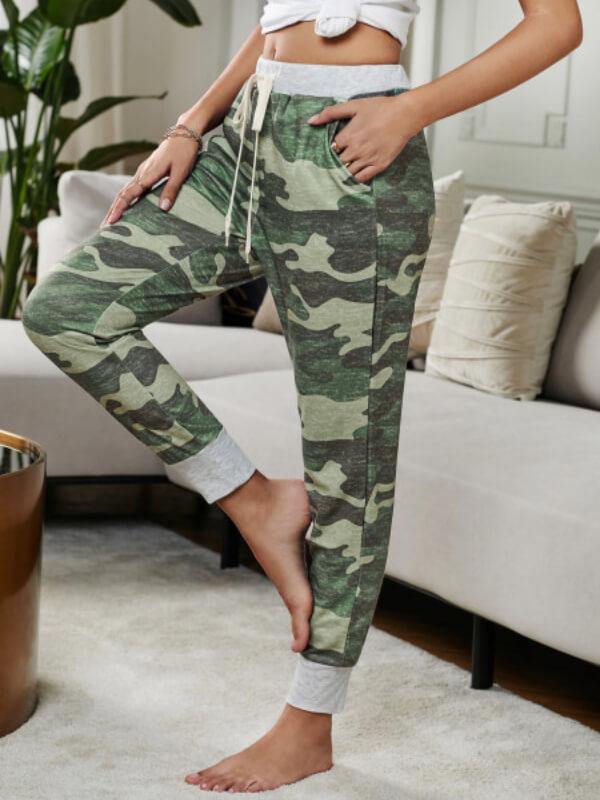 Chalier Gray Camo Print Knit Sport Pants - CHALIER