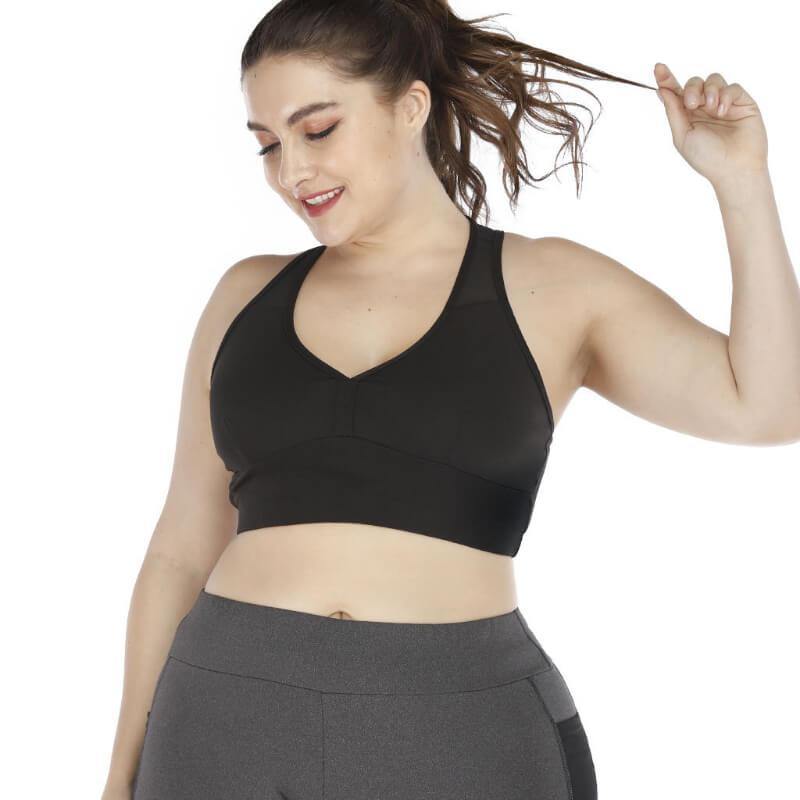 Women Plus Size Sports Bra Full Coverage Yoga Workout Bra - CHALIER
