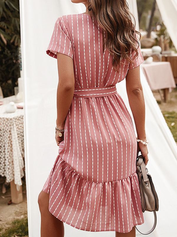 Women's Fashion Dress Hot V Neck Fringe Skirt