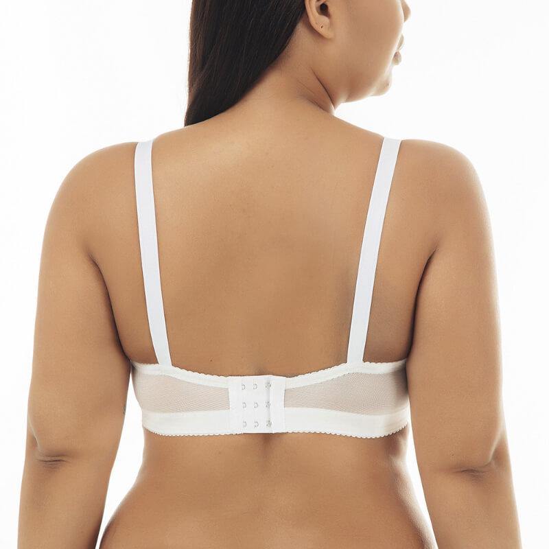 Women's Plus Size Lace Foral Full Coverage Underwire Push Up Bra - CHALIER