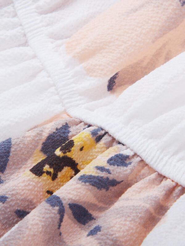 Chalier Floral Shift Cotton-Blend Cold Shoulder One-Pieces - CHALIER