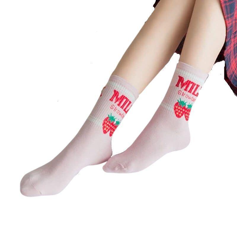 Women's Cute Casual Socks Novelty Funny Pattern Crew Socks 5 Pairs - CHALIER