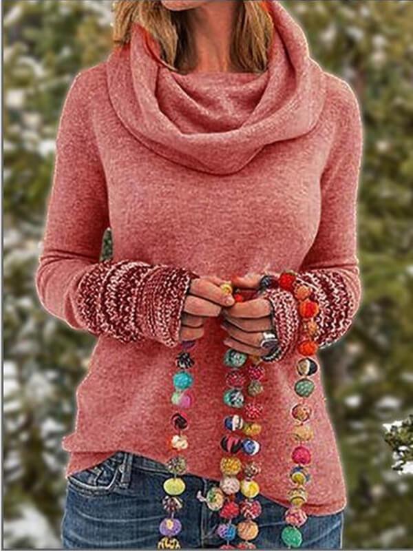 Women Cowl Neck Sleeve Printed Plus Size Shirt - CHALIER