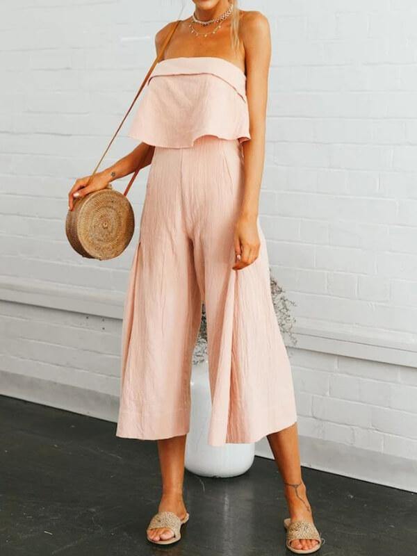 Chalier Leisure Sexy Topless Backless Jumpsuit - CHALIER