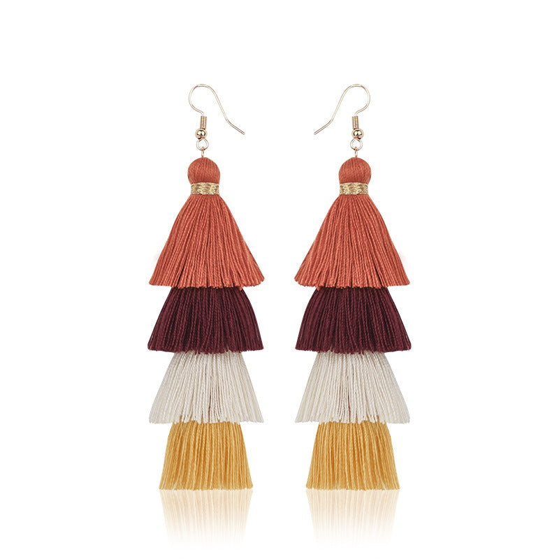 Female Bohemia Earrings Women Fashion Tassels Drop Earrings