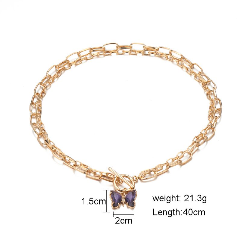 Female Hot Necklaces Women Gold Butterfly Choker Jewelry