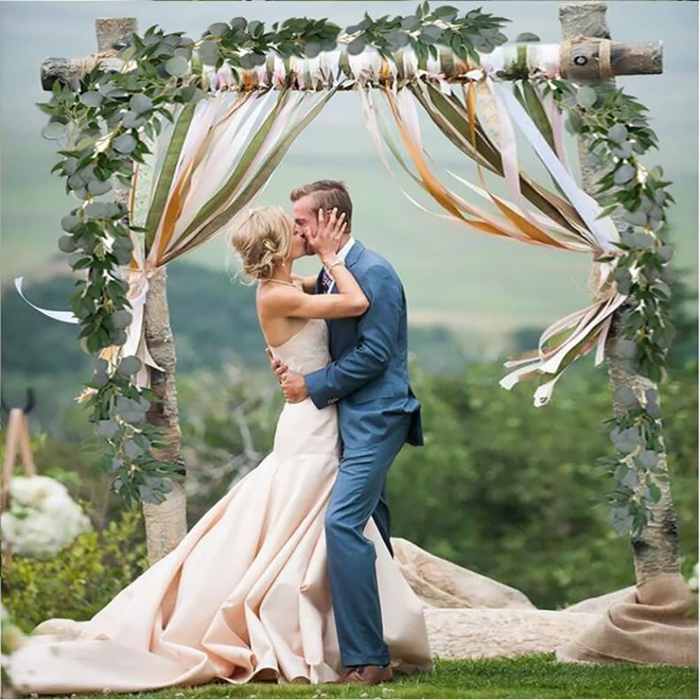2Pcs Artificial Eucalyptus and Willow Vines for Wedding Backdrop Table Decoration