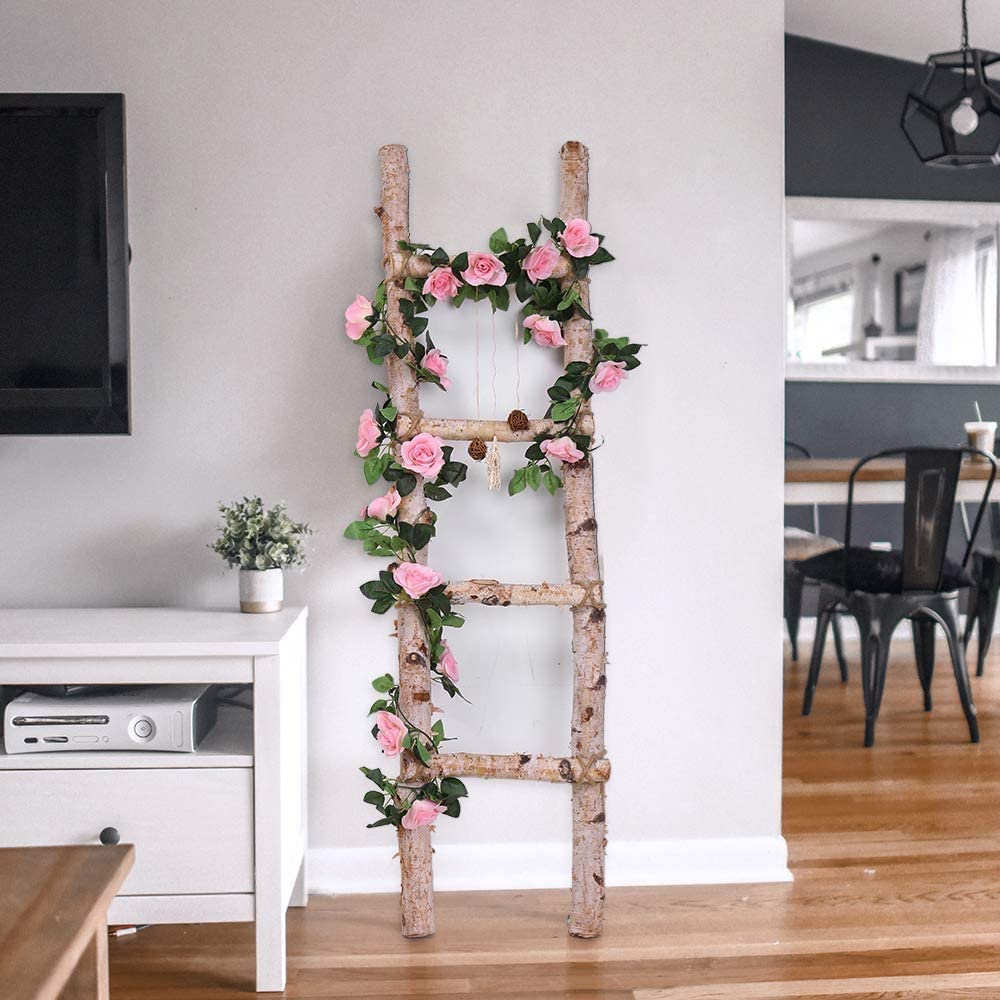 16 FT Fake Rose Vine Garland Artificial Flowers Plants Hanging Rose Ivy Home Hotel Office Wedding Party Garden