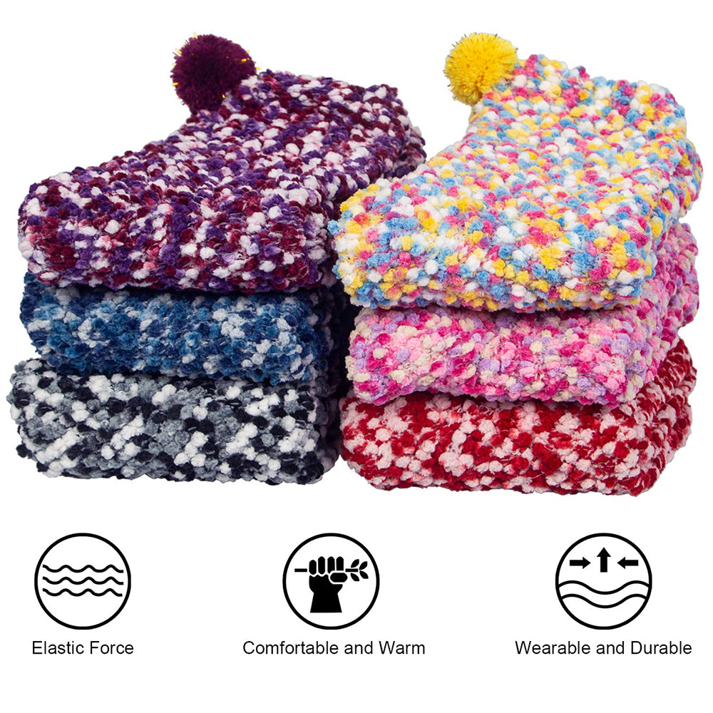Womens Fuzzy Christmas Socks Winter Warm Cozy Fluffy Soft Slipper Socks Gifts 6 Pairs