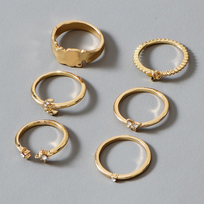 Female Hot Rings Woman Design Gold Jewelry Set