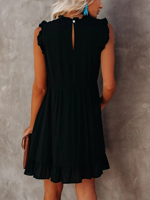 Women's Fashion Dress Falbala Sleeves Dress