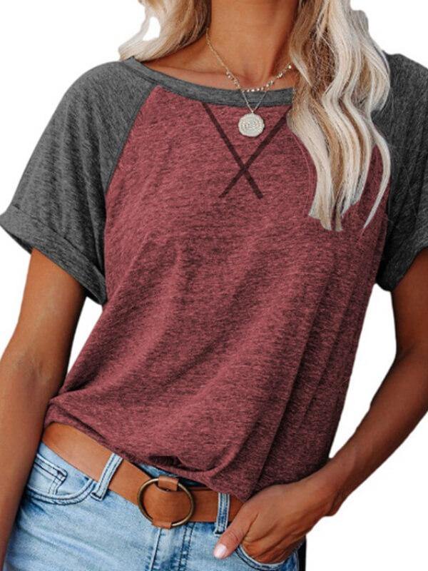 Ladies Short Sleeve Cotton-Blend Shirts & Tops - CHALIER