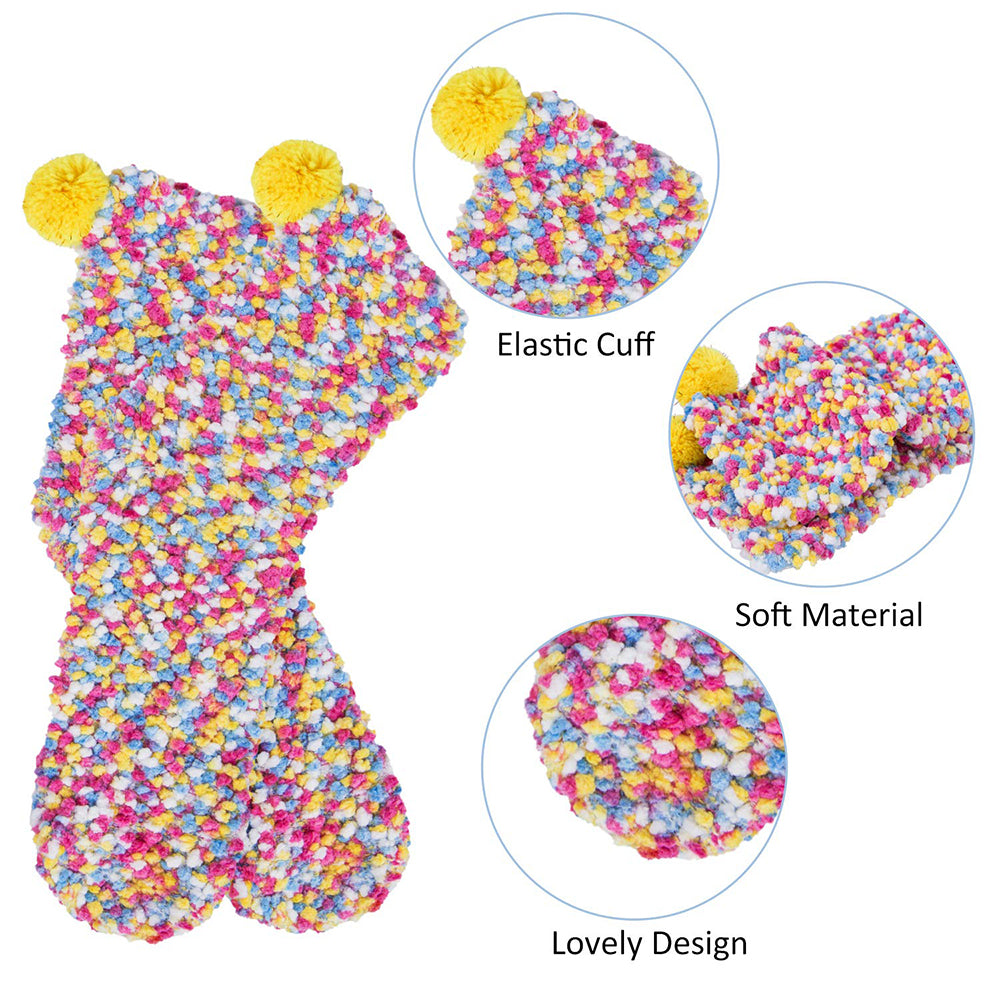 Womens Fuzzy Christmas Socks Winter Warm Cozy Fluffy Soft Slipper Socks Gifts 6 Pairs