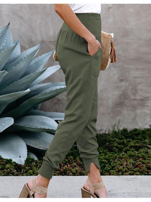 Chalier Pocketed Cotton Solid Casual Joggers - CHALIER