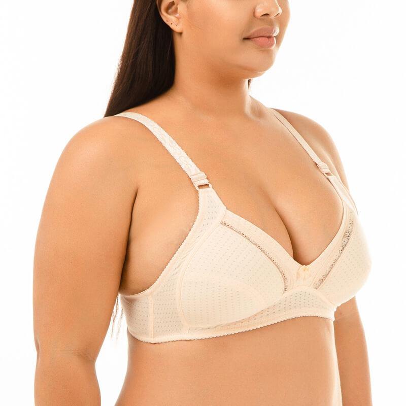 Womens Plus Size Padded Sexy Comfort Simple Pattern Push Up Lace Bra - CHALIER
