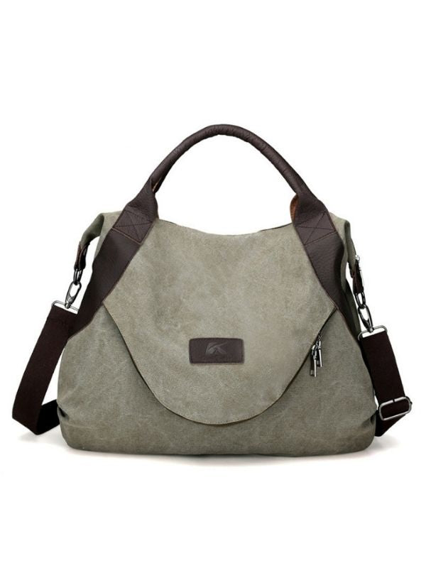 Women Durable Canvas Large Capacity Tote Bag Crossbody Bag