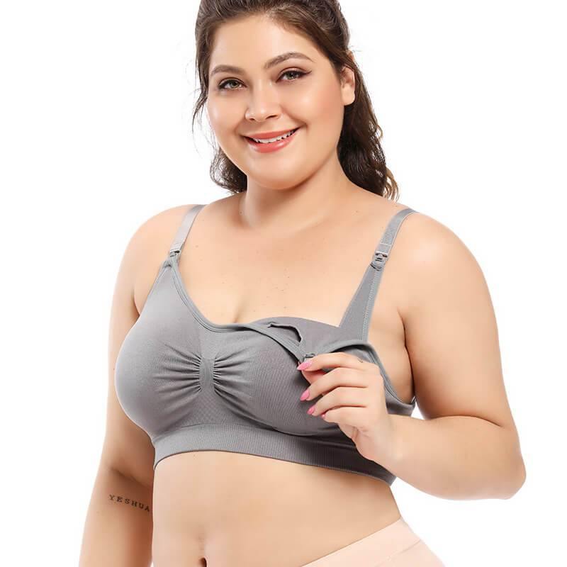 Womens Comfort Seamless Nursing Bra for Breastfeeding Wireless Maternity Plus Size Bra - CHALIER
