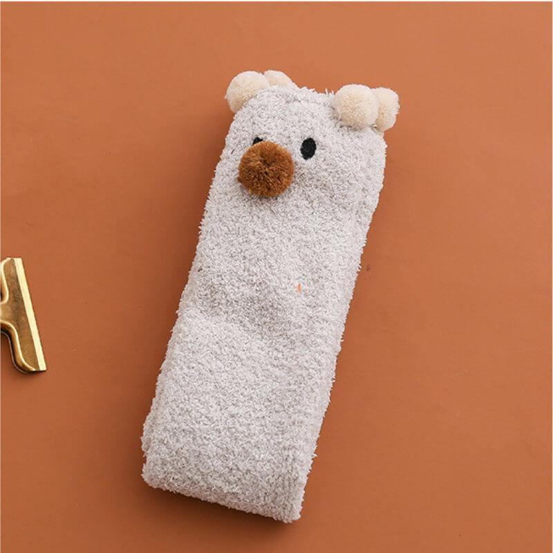 Womens Cozy Slipper Thick Socks Winter Soft Warm Fuzzy Stocking Leg Warm Socks Knee High - CHALIER