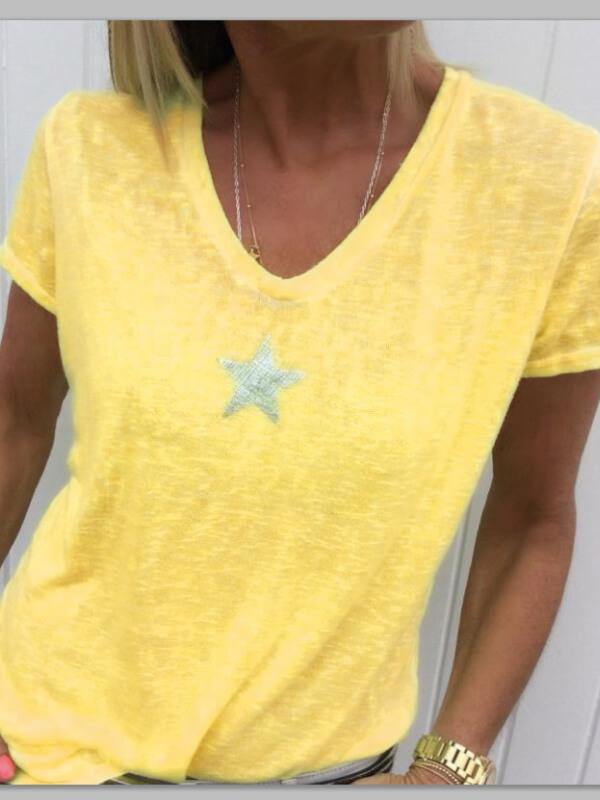 Women Plus Size Casual Short Sleeve T-Shirt - CHALIER