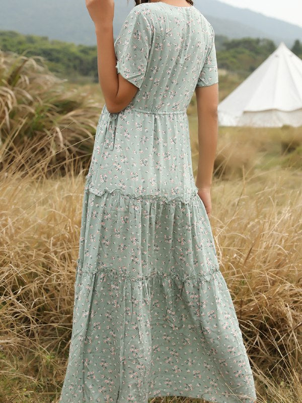 Women's Fashion Dress Floral Long Dress