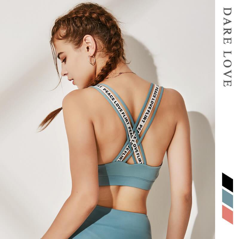 Women High Impact Support Sports Bra Criss-Cross Back Yoga Running Bra - CHALIER