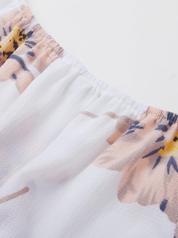 Chalier Floral Shift Cotton-Blend Cold Shoulder One-Pieces - CHALIER