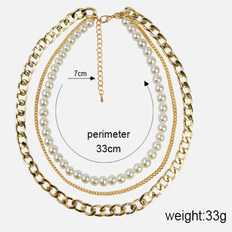Female Layered Necklaces Women Pearl Design Choker Jewelry
