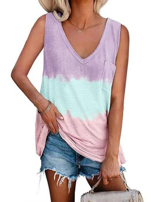 Women Casual Tie Dye Tank Top