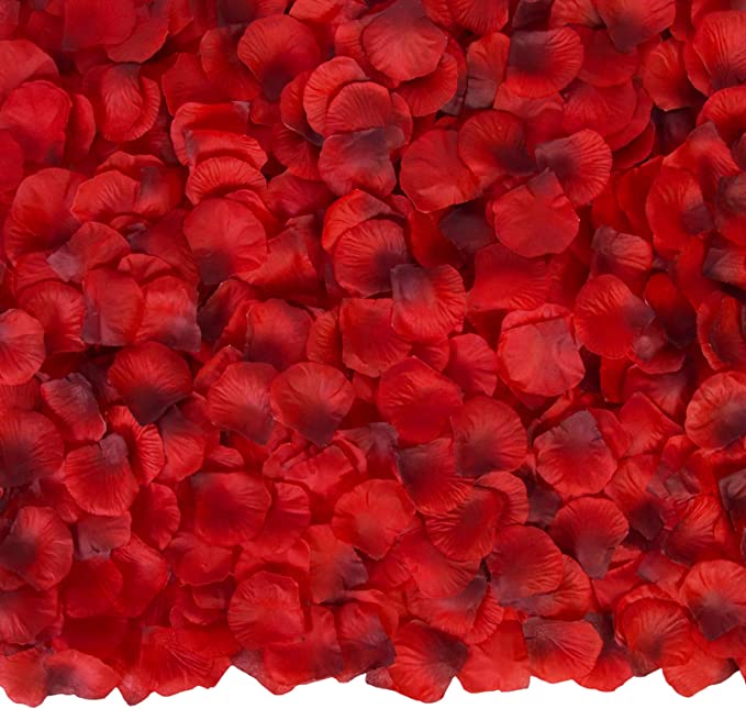 3000 Pcs Red Rose Petals Artificial Flowers Silk Red Petals for Wedding Party Decor