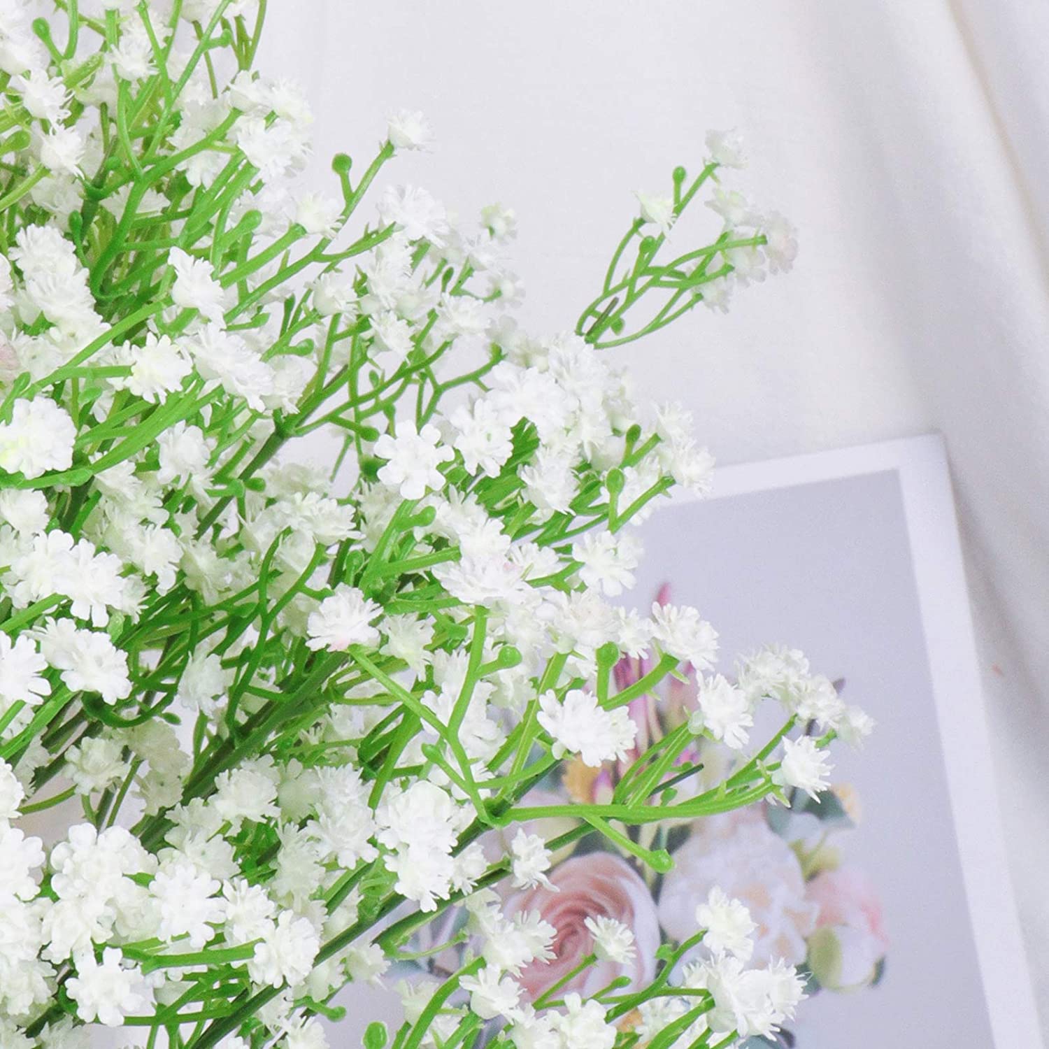 Artificial Baby Breath Gypsophila Flowers Bouquets 15 pcs Real Touch Flowers for Wedding Party DIY Wreath Floral Arrangement Home Decoration