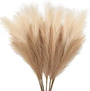 7-Pcs 38"/3.1FT Faux Pampas Grass Large Tall Fluffy Artificial Fake Flower Boho Decor Bulrush Reed Grass for Vase Filler Farmhouse Home Wedding Decor
