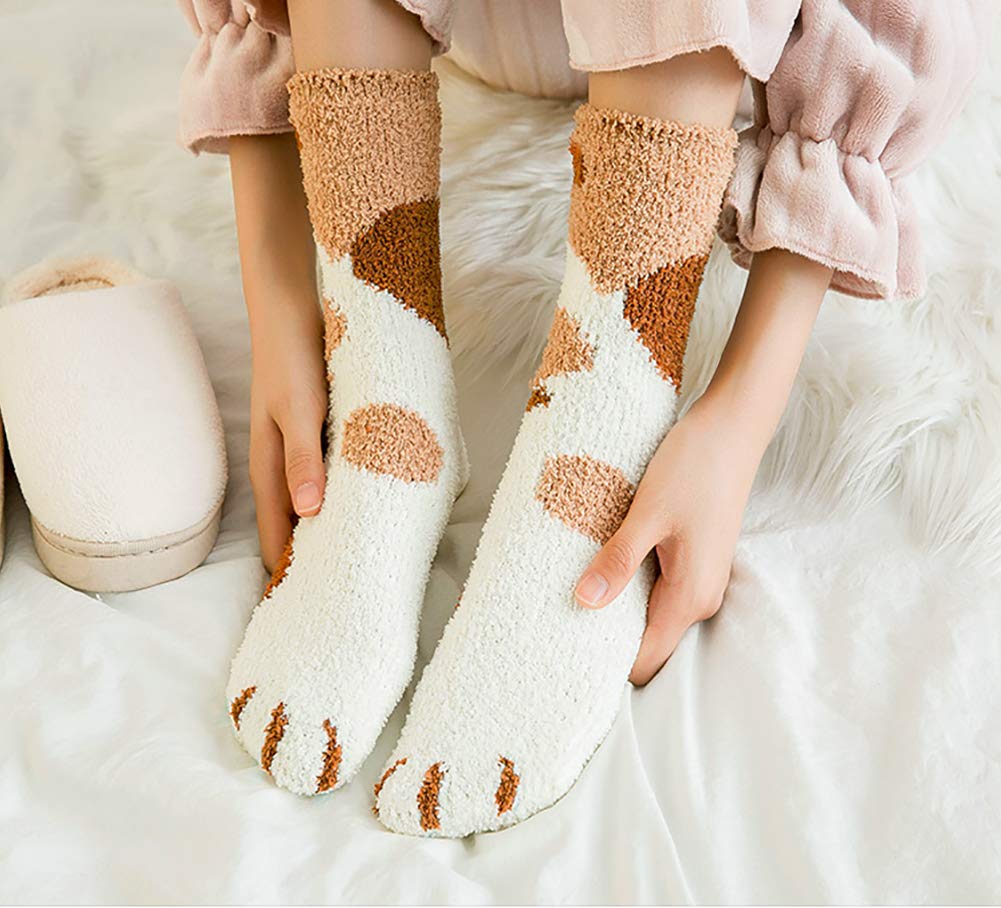 Womens Fuzzy Socks Warm Winter Cozy Fluffy Soft Slipper Socks Gifts 6 Pairs