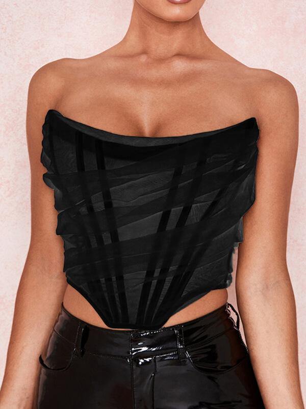 Ladies Herringbone Yarn Corset Vest - CHALIER