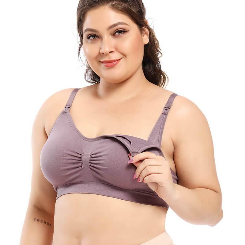 Womens Comfort Seamless Nursing Bra for Breastfeeding Wireless Maternity Plus Size Bra - CHALIER