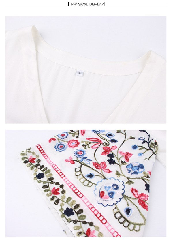 Women's Fashion Top Casual Embroidery Design Shirt