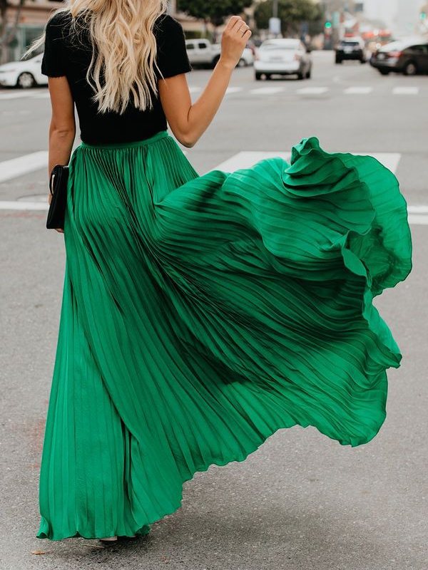 Women's Pleated Skirt Retro Fashion Skirt