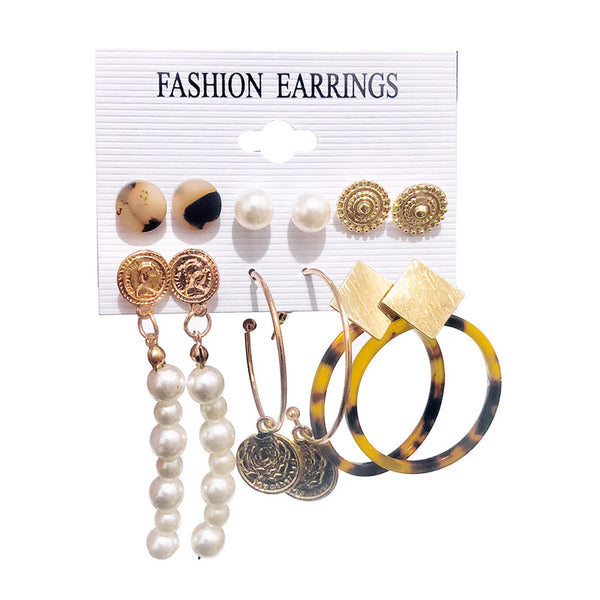 Female Hot Earrings Women Hoops Drop Earrings 12PCS Sets