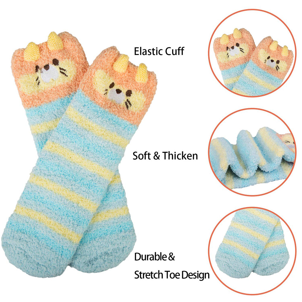 Womens Fuzzy Socks Warm Winter Cozy Fluffy Soft Slipper Socks Gifts 6 Pairs