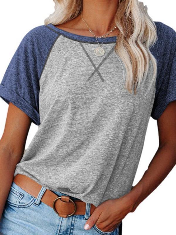 Ladies Short Sleeve Cotton-Blend Shirts & Tops - CHALIER