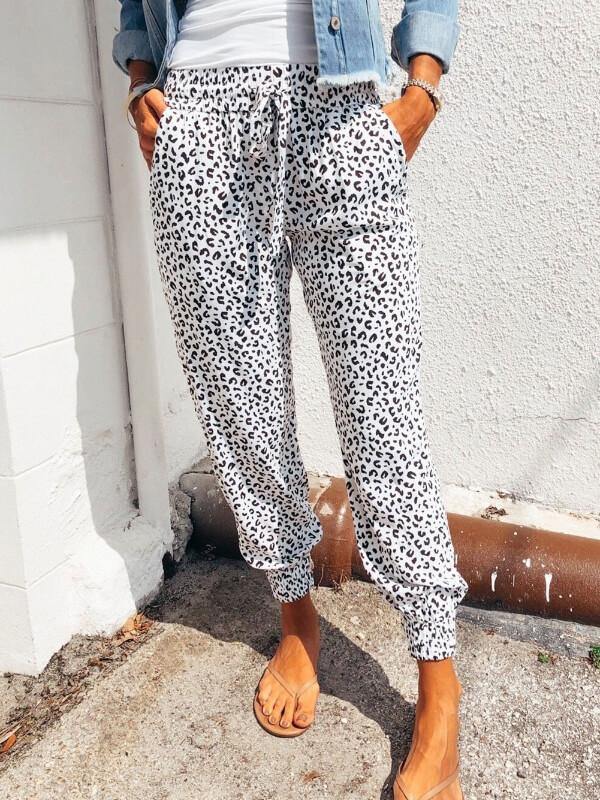 Chalier Fashion Breezy Leopard Joggers - CHALIER