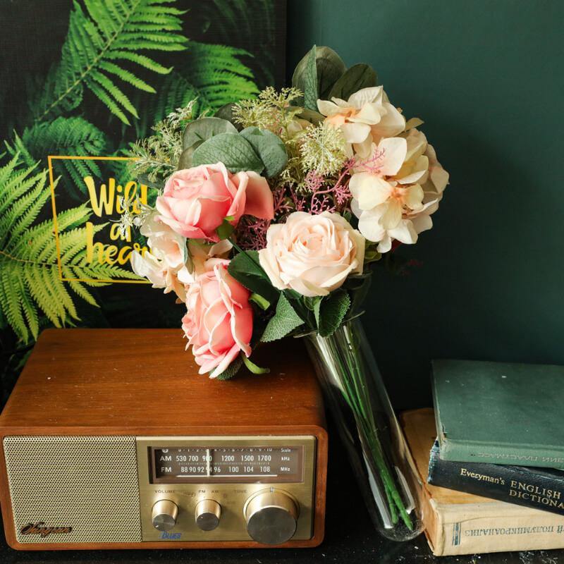 Artificial Flowers Bouquet Vintage Fake Silk Flowers Real looking Home&Wedding Decoration - CHALIER