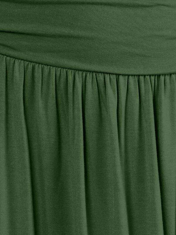 Simlu Womens Regular and Plus Size Skirt with Pockets Below The Knee Length Ruched Flowy Skirt Midi Skirt for Women - CHALIER