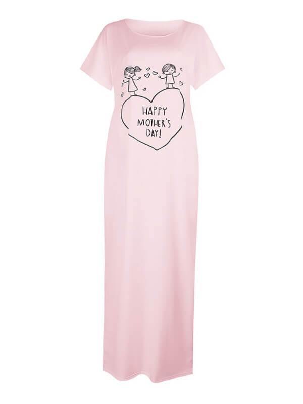 Women Mother's Day Printed Long Casual Dress - CHALIER