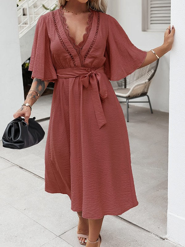 Women's Fashion Dress Hot V Neck Skirt