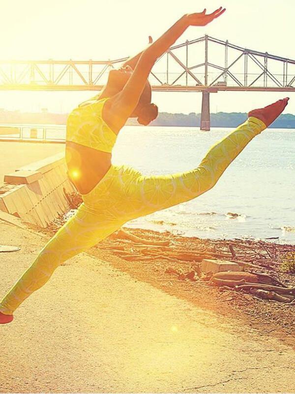 Women Floral Printed Details Leggings Yoga Pants - CHALIER