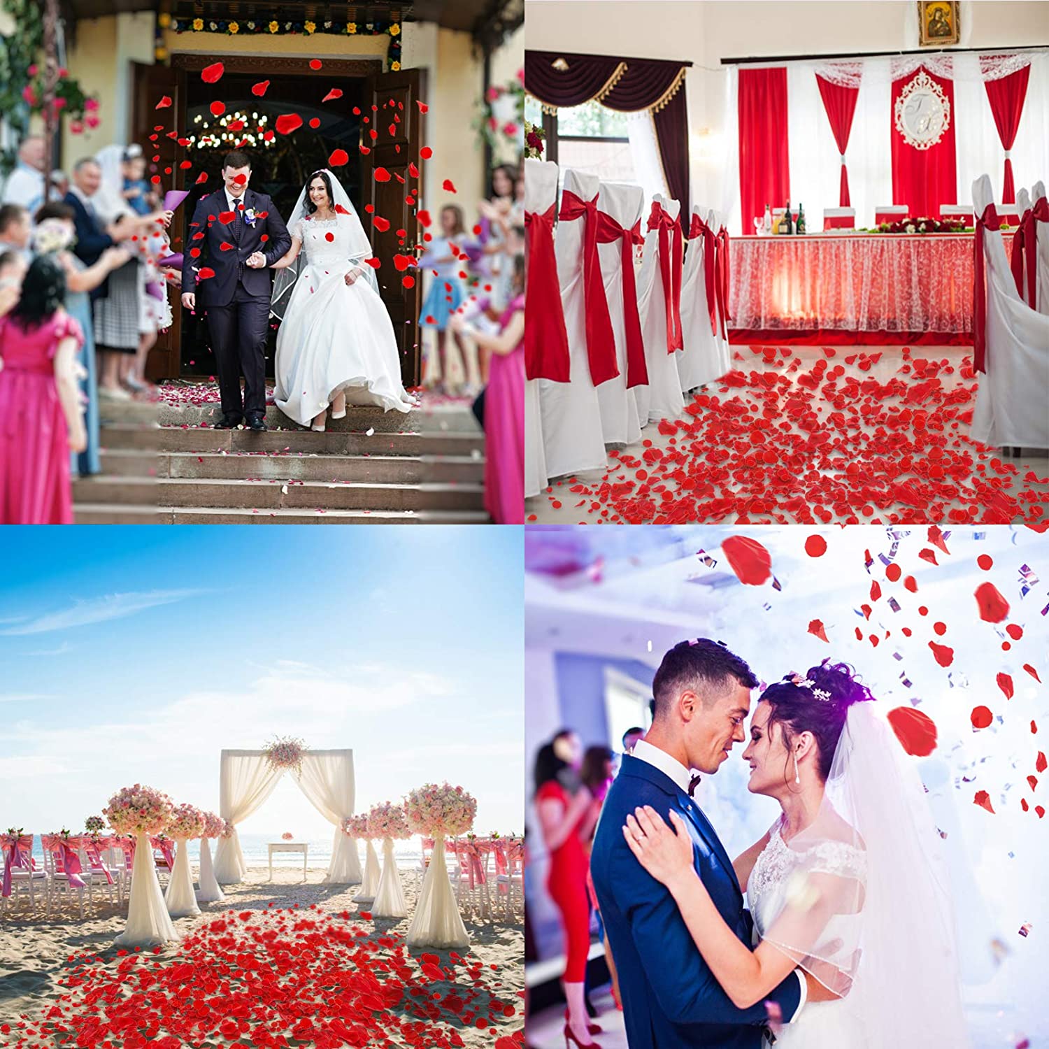 3000 Pcs Red Rose Petals Artificial Flowers Silk Red Petals for Wedding Party Decor