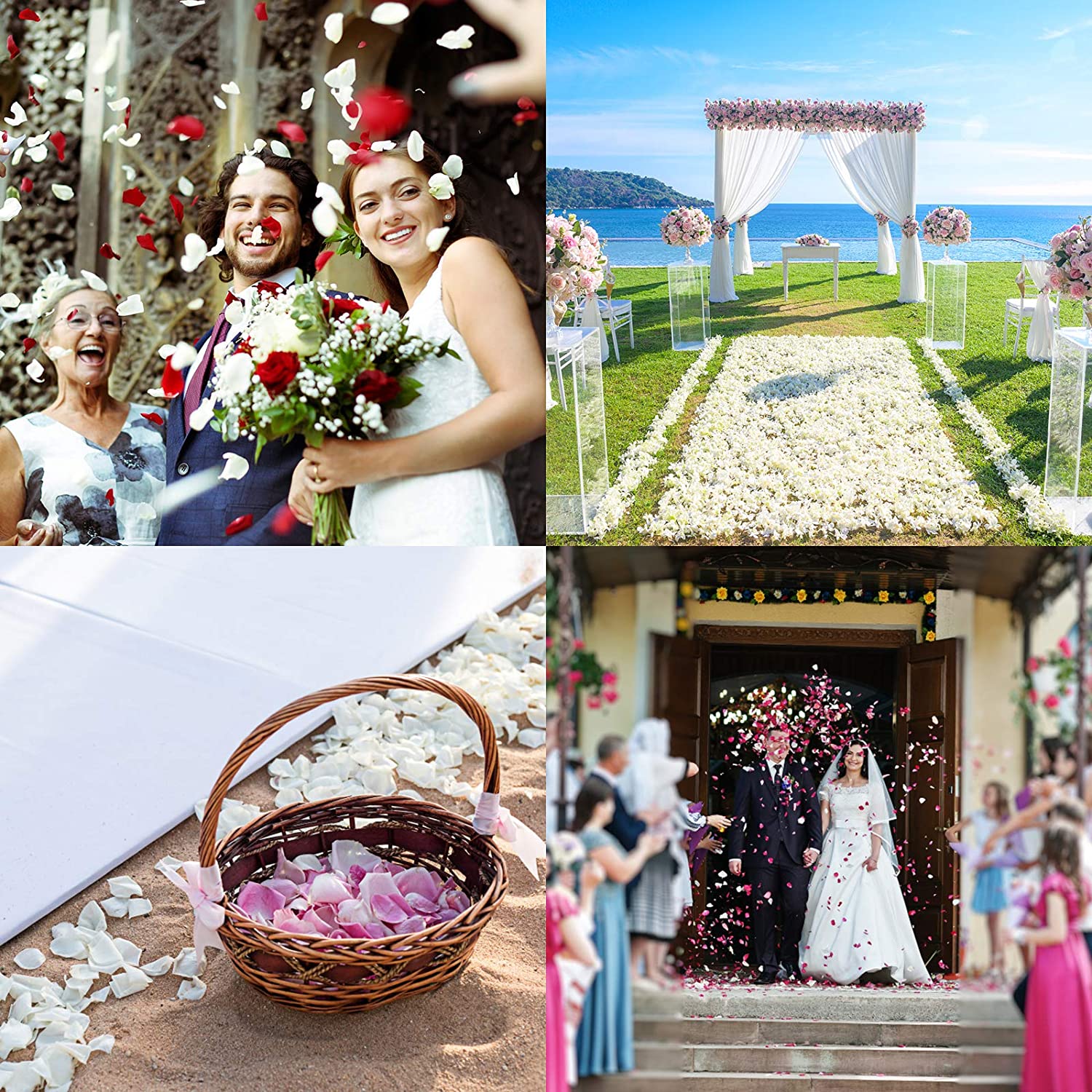 3000 Pcs Rose Petals Artificial Flowers Silk Petals for Valentine's Day Wedding Decor Rose Petals for Romantic Night Bridal Party Decorations