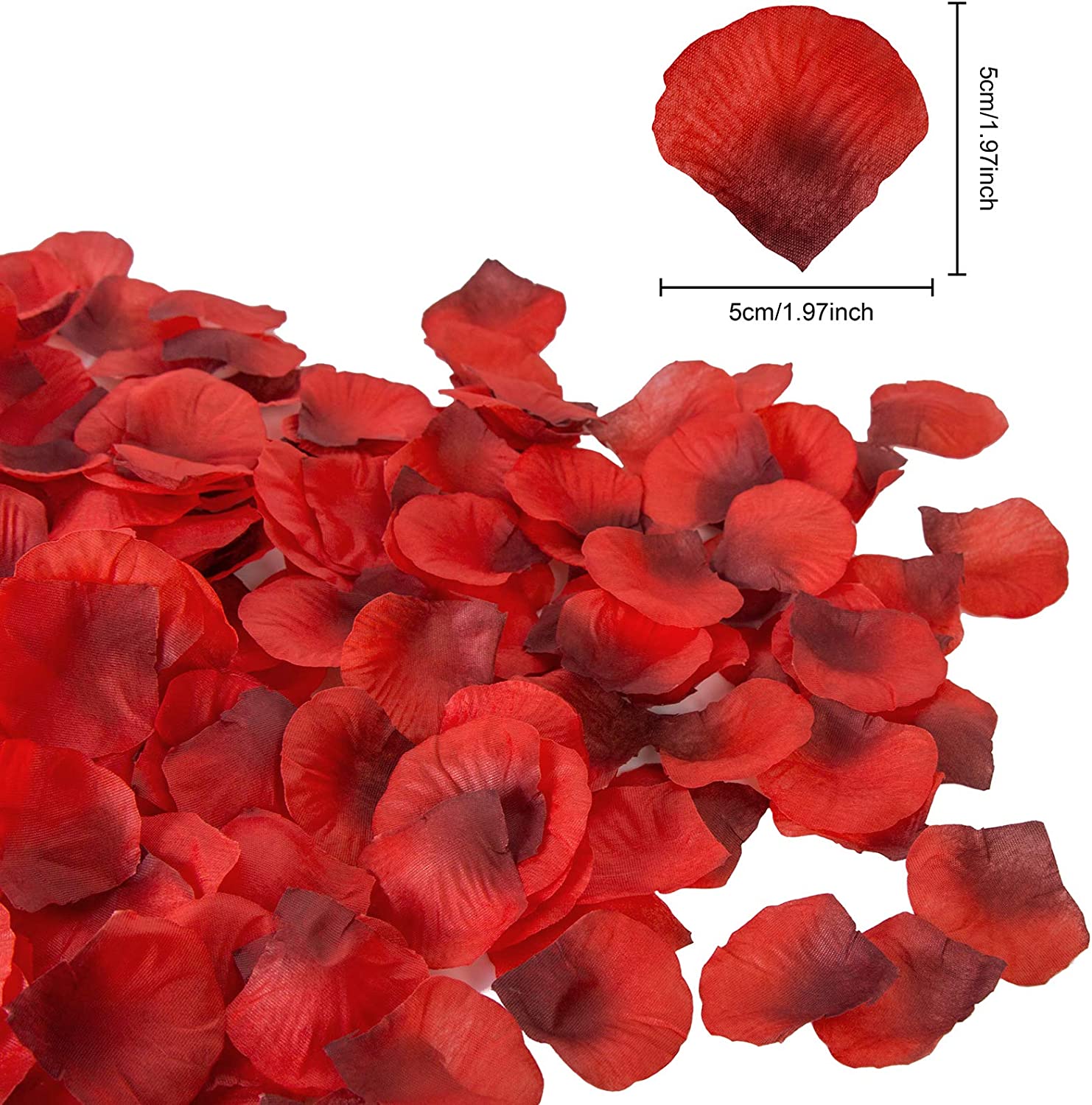 3000 Pcs Red Rose Petals Artificial Flowers Silk Red Petals for Wedding Party Decor