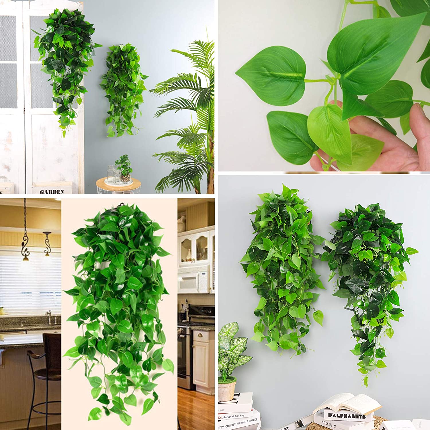 3.6 Ft Artificial Plants Fake Ivy Vines Hanging Wall Plants Fake Ivy Green Leaves Room Decor Indoor Outdoor Decorations