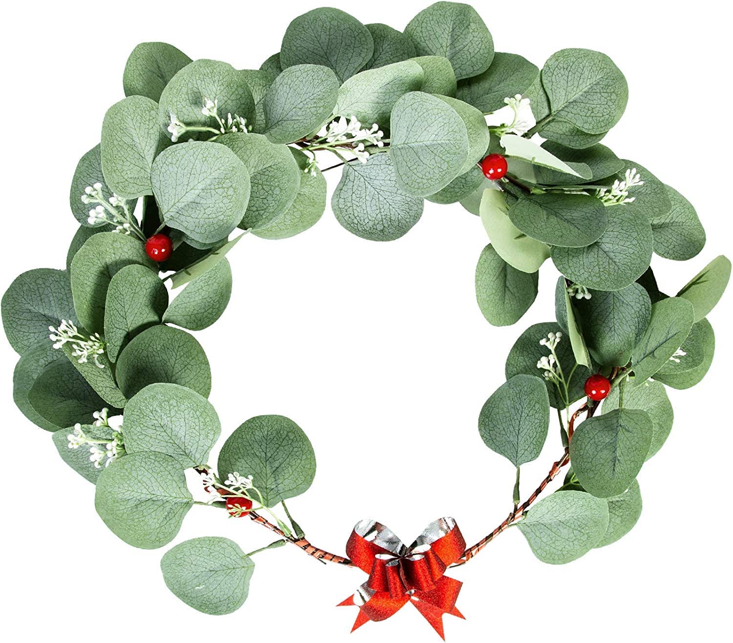 20 Pcs Fake Eucalyptus Leaves Stems Silver Dollar Artificial Greenery Stems for Home Wedding Decor Faux Eucalyptus Plant Bride Bouquet Vase Floral Arrangement